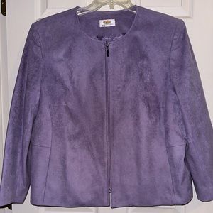Talbots Lilac Purple Blazer with Silver Zipper. Size 16W Petite